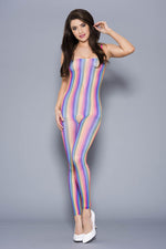 Load image into Gallery viewer, Rainbow Stripes Bodystocking
