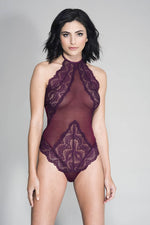 Load image into Gallery viewer, High Neck Lace Trim Teddy
