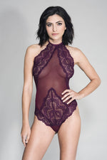 Load image into Gallery viewer, High Neck Lace Trim Teddy
